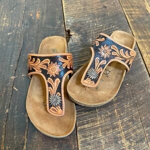 American Darling Tooled Leather Sandals